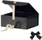Black Gift Box 8 x 7 x 3.3 Inches – Luxury Collapsible Gift Box with Magnetic Lid & Ribbons, Small Present Box for Wedding, Groomsman, Birthday, Christmas (Glossy Black)